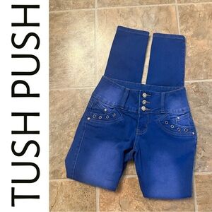 Blue Tush Push Booty Lift High-Waisted Jeans